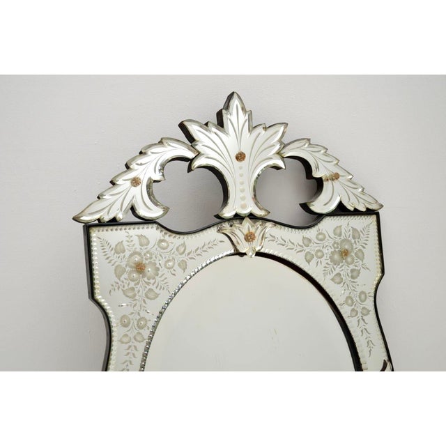 A stunning antique Italian Venetian etched glass mirror, dating from around the 1900-1920 period. The quality is...