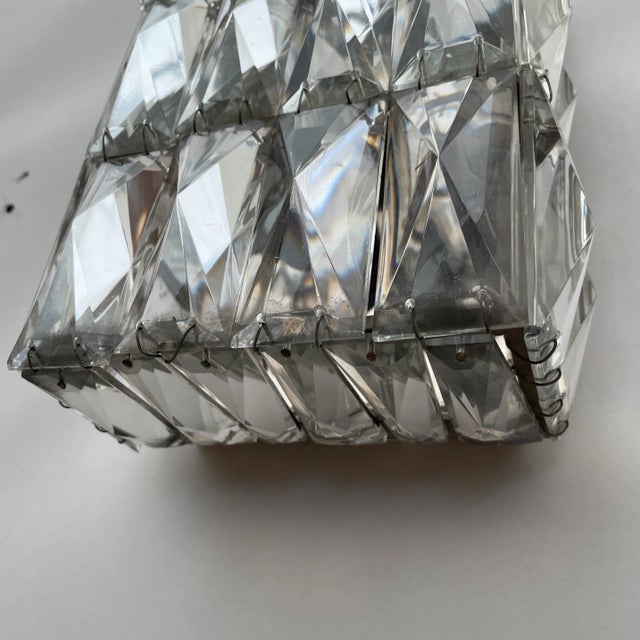 Transparent 1960s Austrian Faceted Crystal Sconces - a Pair For Sale - Image 8 of 10