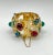 1940s 1940s Corocraft Floral Enamel Cabochons & Rhinestones Bangle Bracelet For Sale - Image 5 of 12