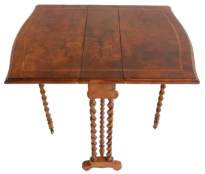 Antique English Barley Twist Foldable Table, 1890