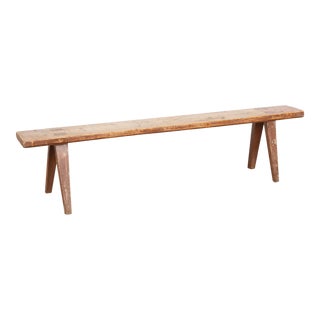 Long Painted Pine Bench From Sweden, Circa 1890 For Sale