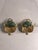 1940s Art Nouveau Green Jasper Gold Earrings, Pair For Sale - Image 6 of 6