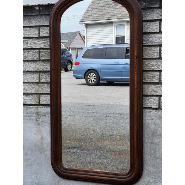 Antique 19th Century American Victorian Walnut Arched Wall Mirror Hallway For Sale - Image 15 of 18