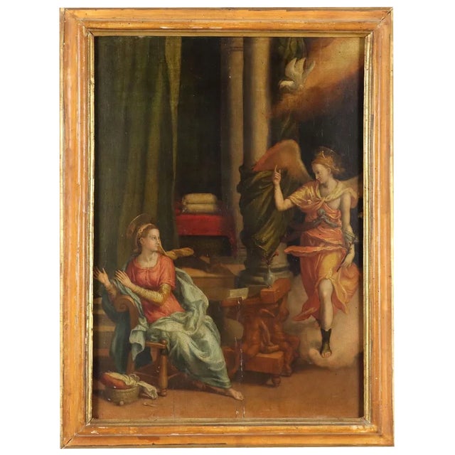 Annunciation, 19th Century, Oil Painting, Framed For Sale