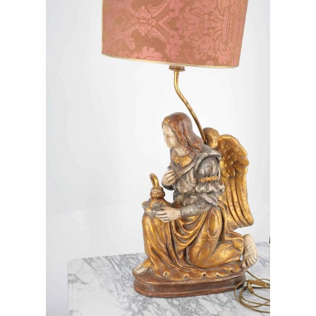 Large Antique Angel Lamp For Sale - Image 4 of 7