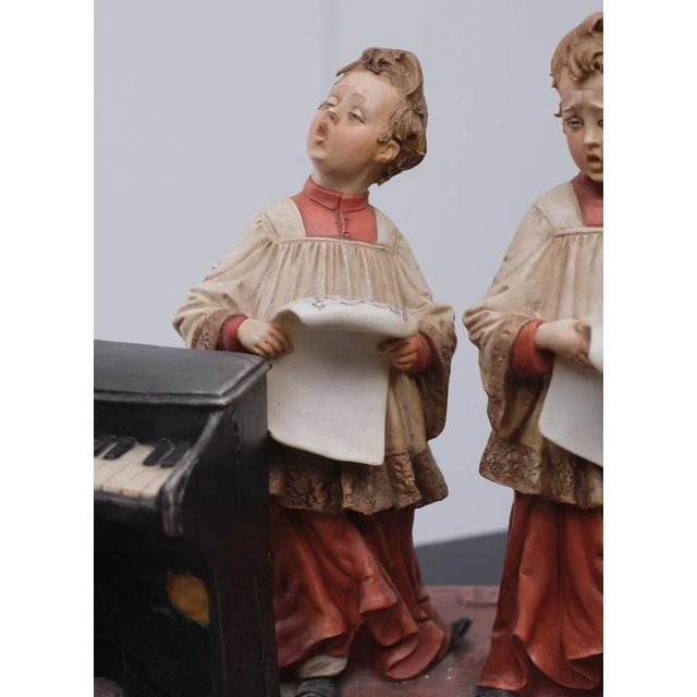 1960s Large Capodimonte Porcelain The Choirboys Figure Group For Sale - Image 5 of 12