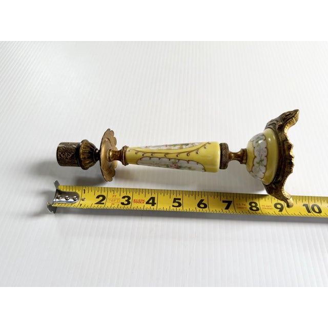 Antique Victorian Signed Porcelain & Brass Sevres Candle Holder, Painted Lady For Sale In Cleveland - Image 6 of 14