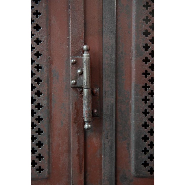 Vintage Four-Door Metal Locker with Fleur-De-Lis Pattern, 1890s For Sale - Image 12 of 13