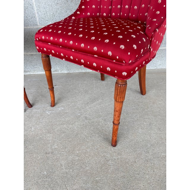 Textile Federal Style Channel Back Tapered Marlboro Leg Fireside Chairs - A Pair For Sale - Image 7 of 10