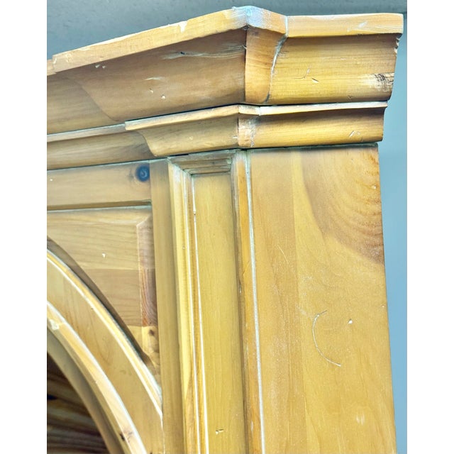 Wood Harden Scrubbed Pine Shell Carved Corner Cabinets - A Pair For Sale - Image 7 of 12