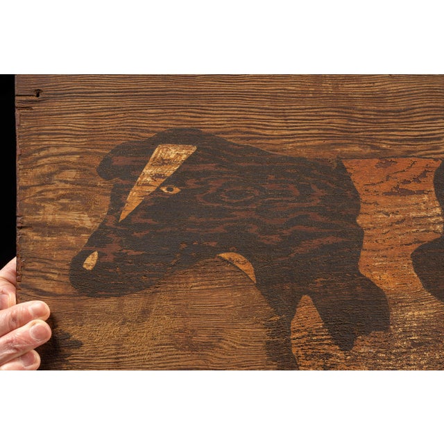 Primitive Hand-Painted Wooden Livestock Sign For Sale In Chicago - Image 6 of 9