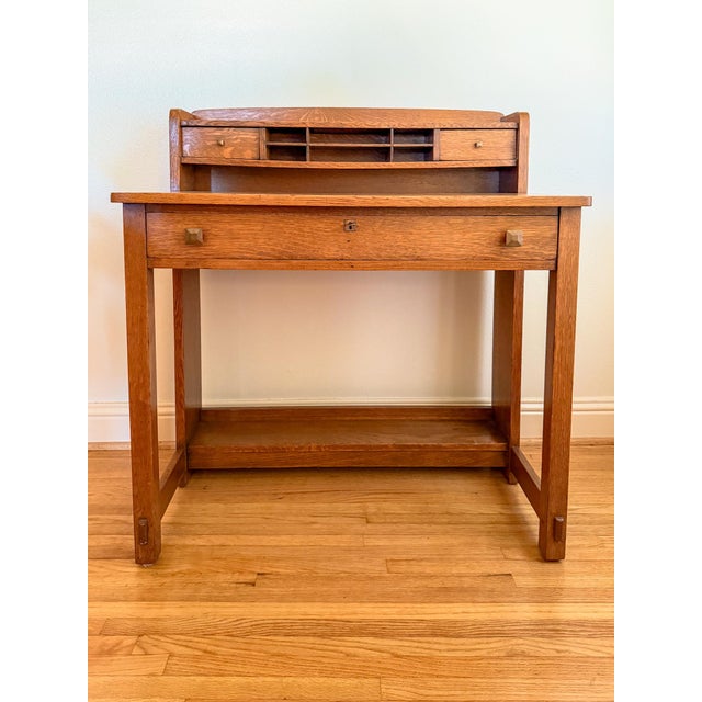 Charles Limbert Antique Limbert Arts and Crafts Desk, #733, Circa 1900 by Charles P. Limbert For Sale - Image 4 of 17