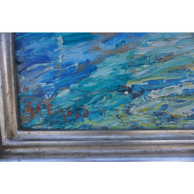 1940s Abstract Impressionist Painting, Oil on Canvas For Sale - Image 5 of 6