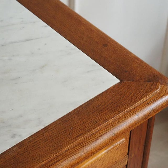 Antique French Washstand with Chest of Drawers, Mirror and Marble Top For Sale - Image 3 of 18