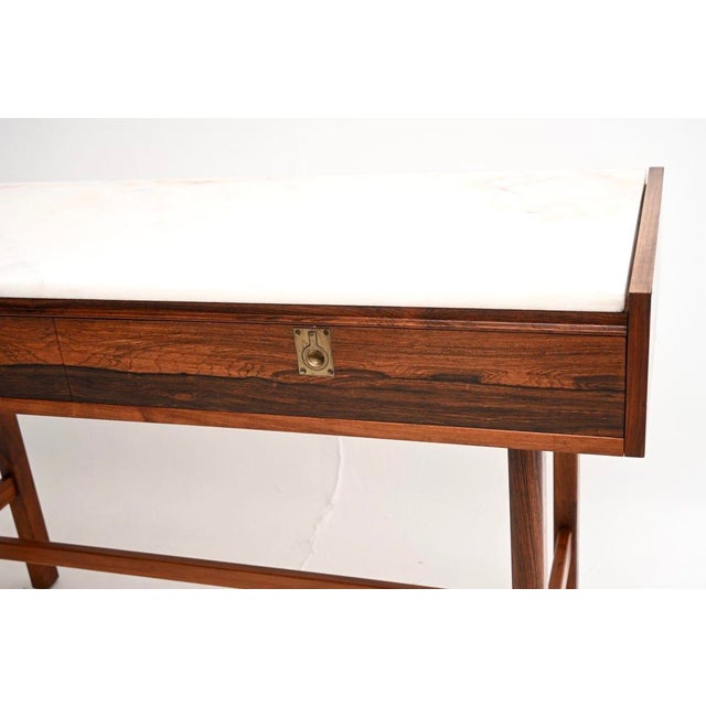 Brown Vintage Console Table with Marble Top by Robert Heritage for Archie Shine, 1960 For Sale - Image 8 of 12