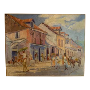 William A. Patty Village Scene Painting