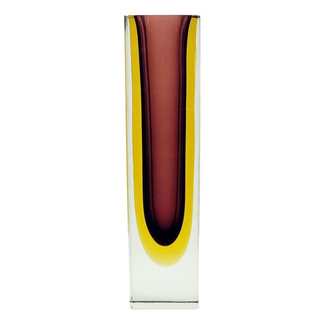 Large Mid-Century Modern Sommerso Murano Glass Vase by Flavio Poli for Alessandro Mandruzzato, Italy, 1970s For Sale