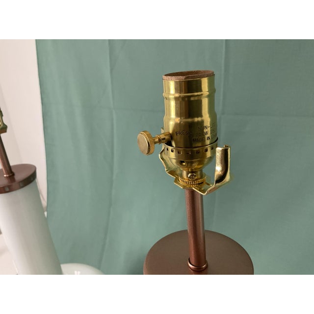 White Vintage White Murano Glass Table Lamps - a Pair For Sale - Image 8 of 12