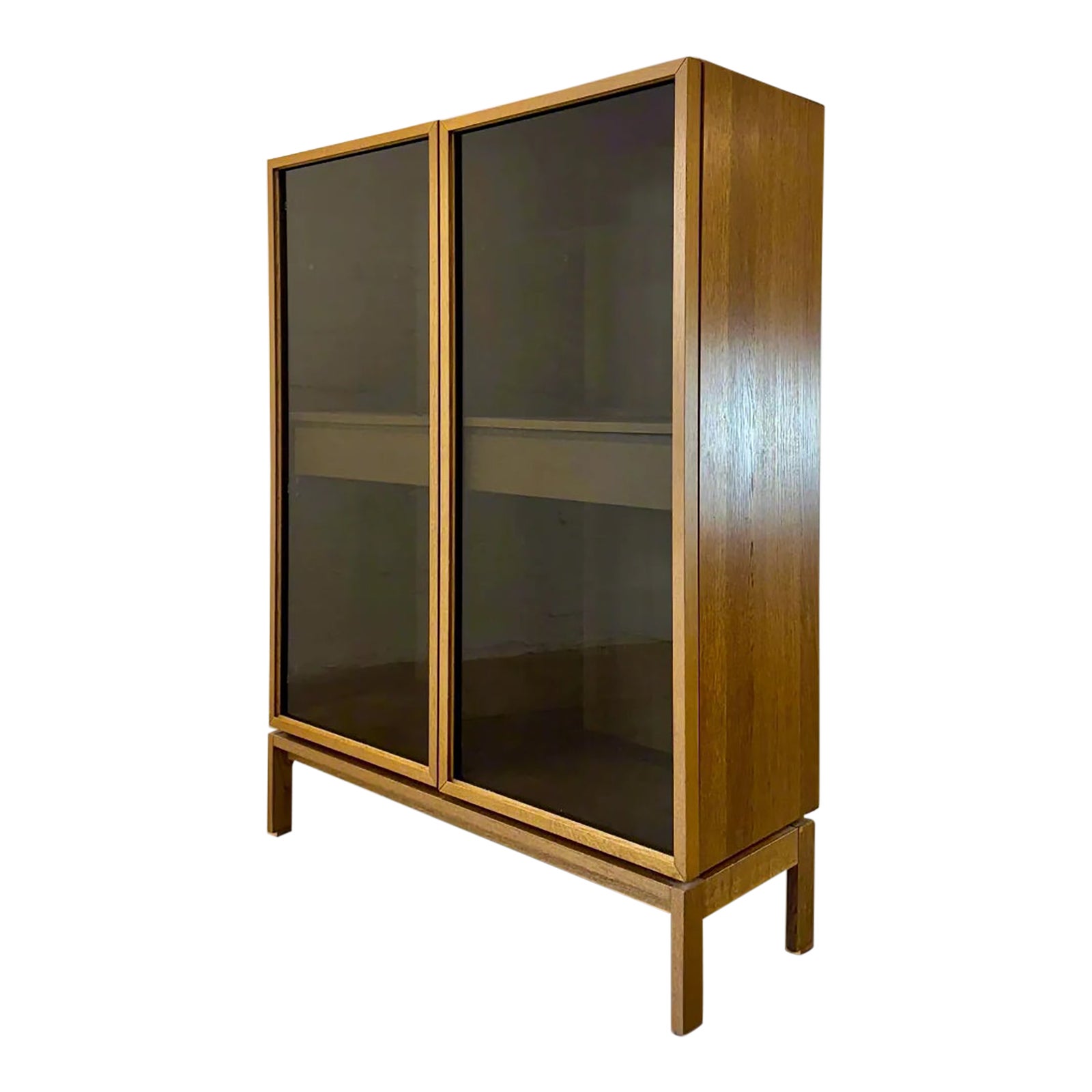 Ikea “Stockholm” Oak Display Cabinet / China Cabinet | Chairish