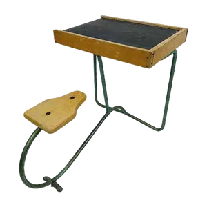 Vintage Industrial Metal and Wood Children's Desk