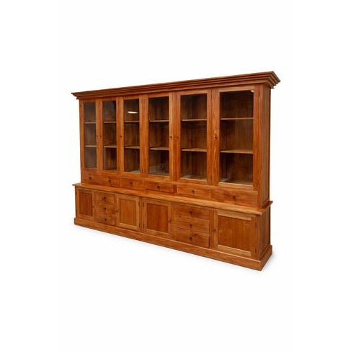 Wood Large Display Cabinet in Teak For Sale - Image 7 of 7