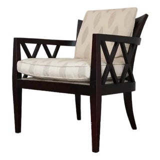 Barbara Barry Collection Double X-Back Arm Chair For Sale