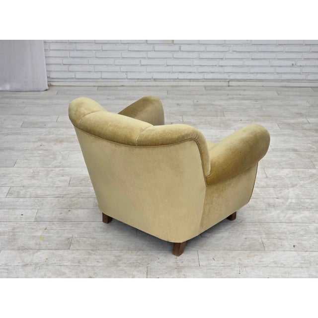 Wood Danish Oak Relax Armchair with Velour Upholstery, 1960s For Sale - Image 7 of 18