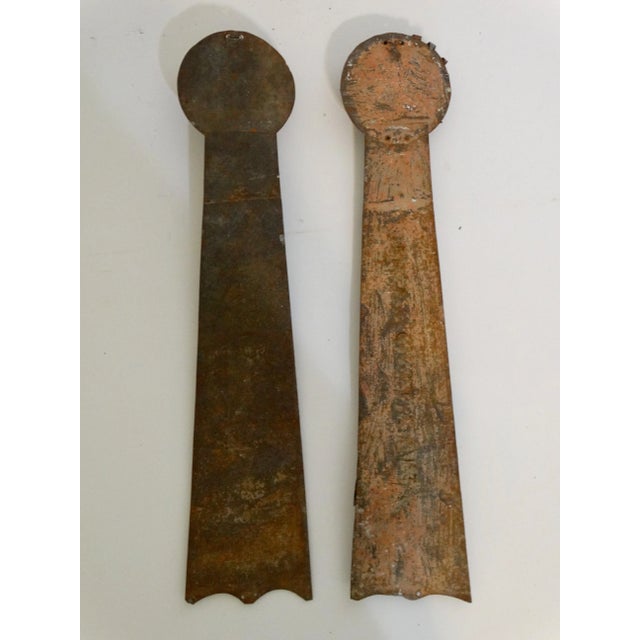 Metal Hand Crafted Antique Italian Zinc Architectural Elements, S/2 For Sale - Image 7 of 9