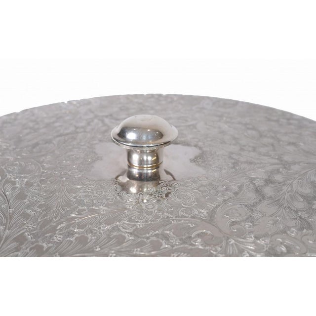 Metal Victorian Silver Plate Tray Serving Lidded Food Dome Platter For Sale - Image 7 of 12