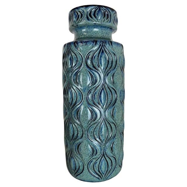 Vintage Turquoise Vase in Fat Lava from Scheurich, 1970s For Sale - Image 18 of 18