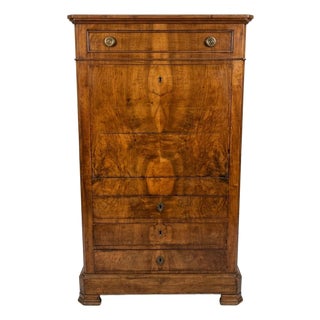Mid 19th Century Swiss Charles X Walnut Secretaire For Sale