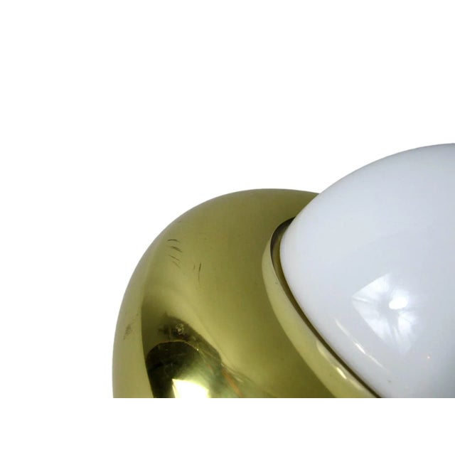 Large Ufo Wall Lamp in Opal Glass & Brass by Valenti, Italy, 1970s For Sale - Image 5 of 10