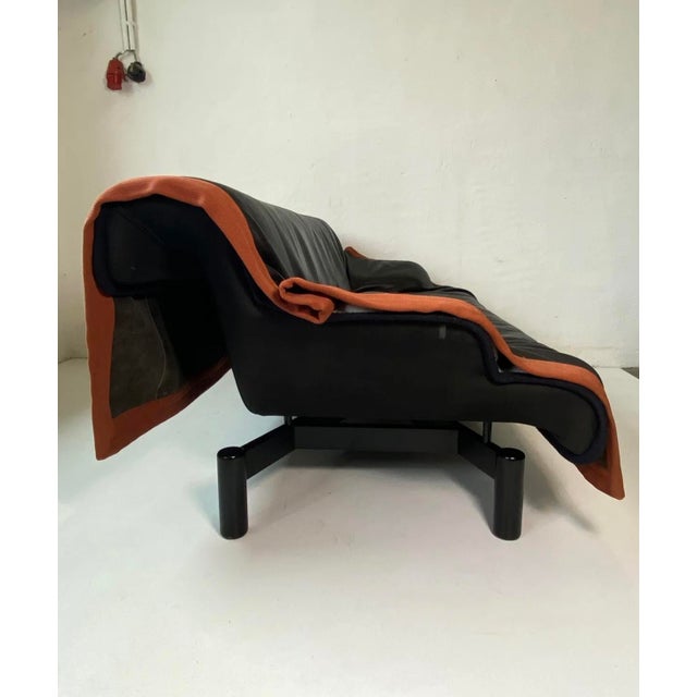 Black Postmodern Leather Sindbad Sofa by Vico Magistretti for Cassina, 1980s For Sale - Image 8 of 8