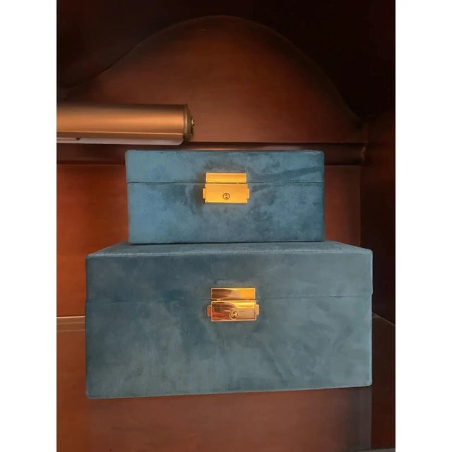 Textile Modern Transitional Style Decorative Box- A Pair For Sale - Image 7 of 10