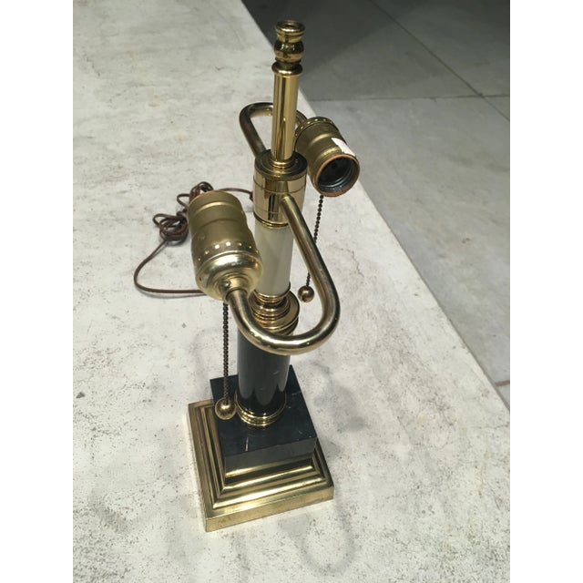 Black Postmodern Black Marble & Brass Desk Lamp For Sale - Image 8 of 13