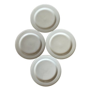 Vintage English Porcelain Dessert Plates with Pearl Trim, 1990s, Set of 4 For Sale