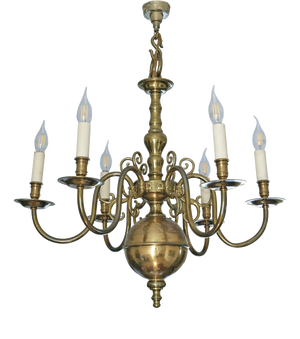Large Vintage Ormolu Brass Chandelier, 1970