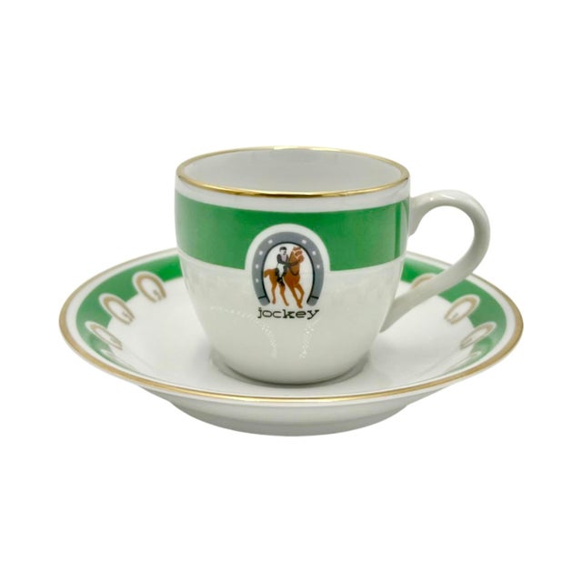 Vintage Jockey Restaurant Madrid Equestrian Demitasse Cup & Saucer For Sale - Image 10 of 10