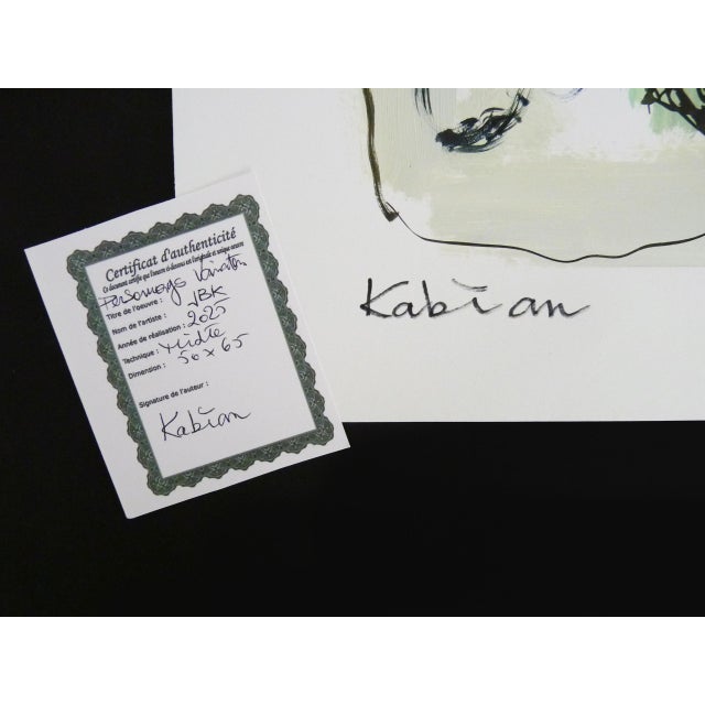 Mixed media, Art Brut/Figurative Art/Singular Art, signed Kabian (Jean-Baptiste), 50 x 65 cm (19.68 x 25.59 in) Mixed...