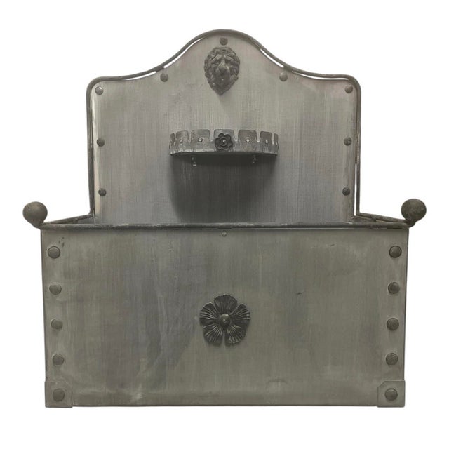 English Steel Lion Head Water Feature / Fountain For Sale In West Palm - Image 6 of 9