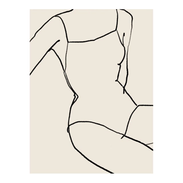 Contemporary Minimalist Female Silhouette Giclee Print For Sale