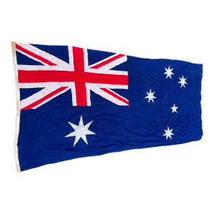 Hand-Sewn Oversized Australia Flag – 115" X 54" – Early 20th Century Textile Maritime or Official Government Ensign