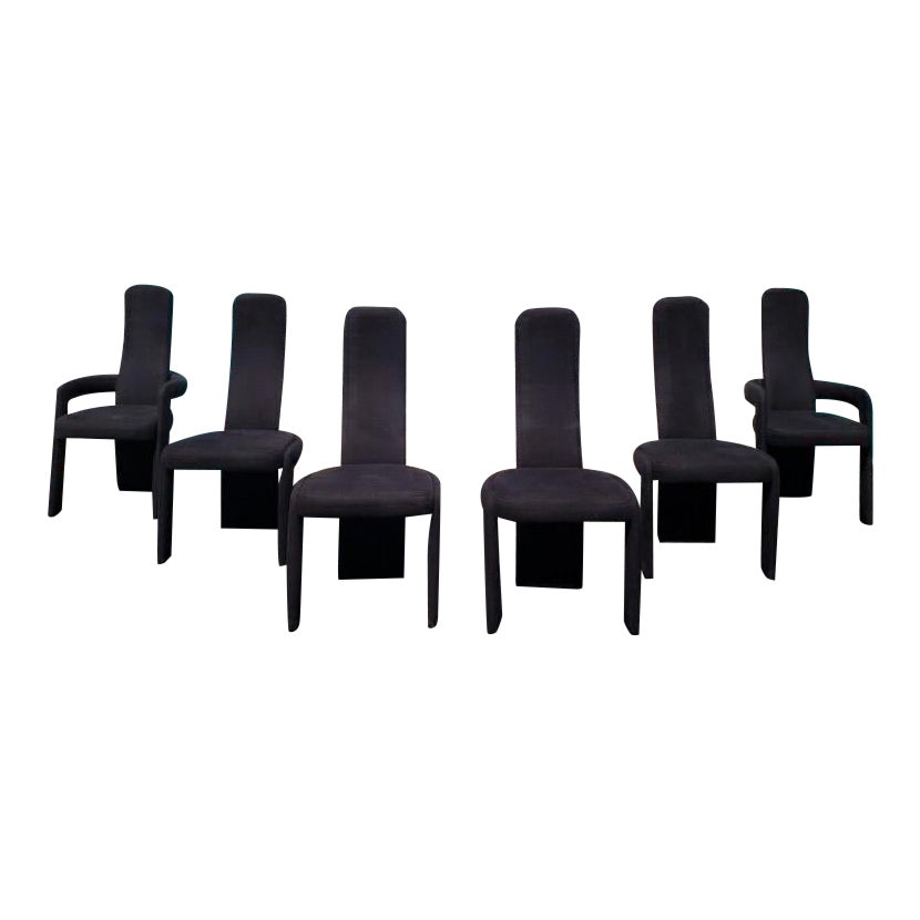 1980s Vintage Sculptural Post Modern Dining Chairs -Set of 6