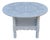 Vintage Paint Decorated Light Blue-Gray Oak Spool Bobbin Leg Oval Coffee Table Side Table For Sale