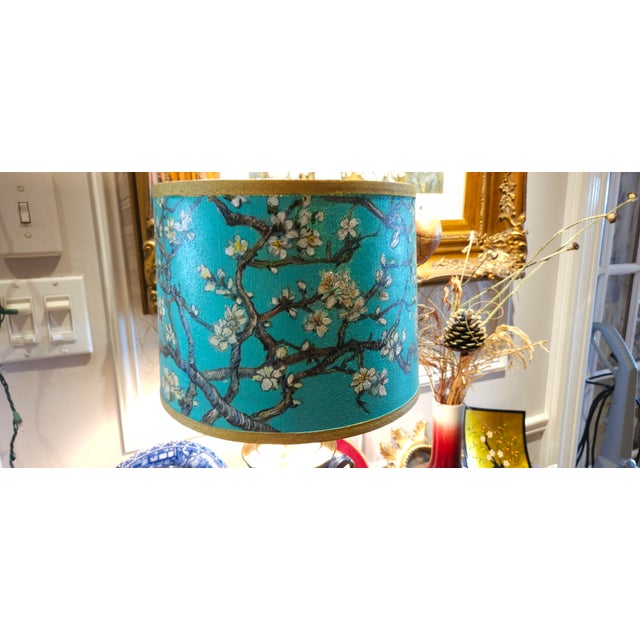 Green Artist Handpaint Lamp Shade For Sale - Image 8 of 8
