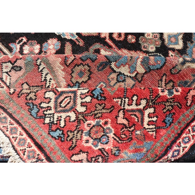 Large Hand Knotted Persian Mahal Rug With Florals and Geometric Medallion Design For Sale - Image 11 of 13