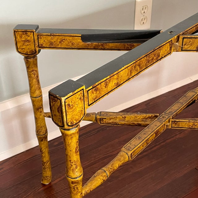 1960s Faux Bamboo Table Base Grain Painted For Sale - Image 5 of 6