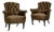 Pair of Napoleon III Armchairs With Velvet Upholstery, Brown, Late 19th Century, France For Sale
