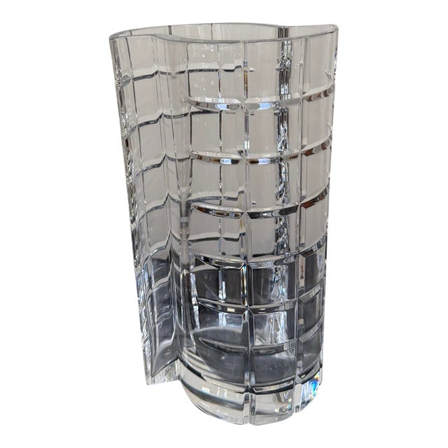 1980s Tiffany & Co Cut Crystal Vase For Sale