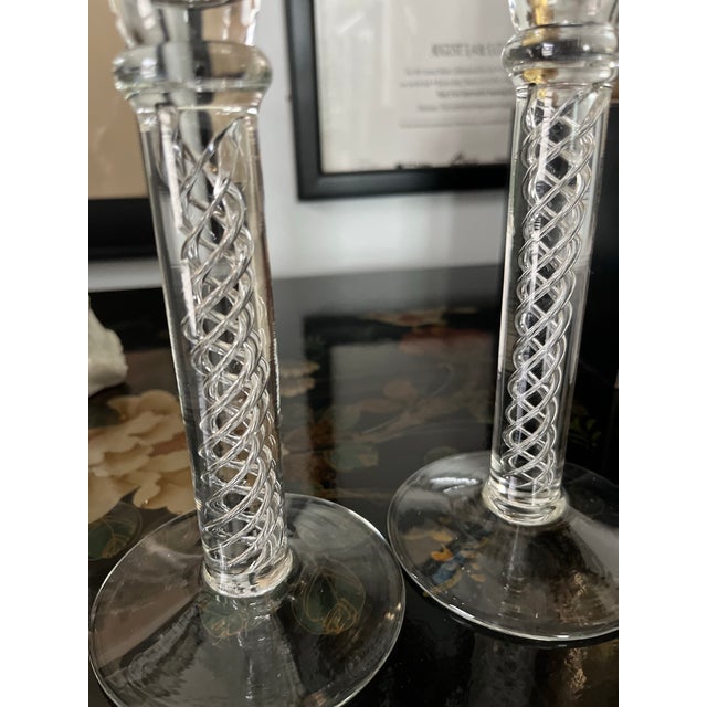 1960s Pair of Encased Helix Candlestick Holders-Made in Sweden For Sale - Image 9 of 11